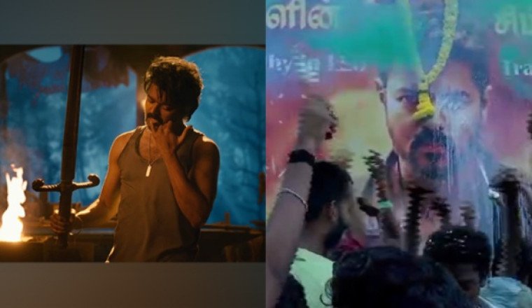 Thalapathy Vijay's Fans Go All Out to Celebrate 'Leo' Trailer Launch