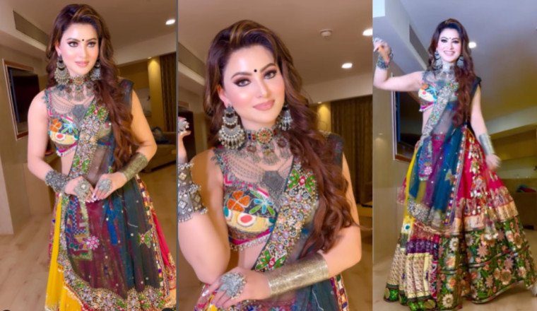 Urvashi Rautela Radiates Elegance in a Vibrant Chanya Choli Ghaghra Ensemble Valued at 5 Lakh Rupees