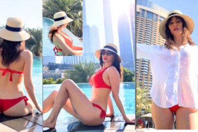 Giorgia Andriani Sets Instagram Ablaze with Alluring Red Bikini Look during Glamorous Dubai Getaway