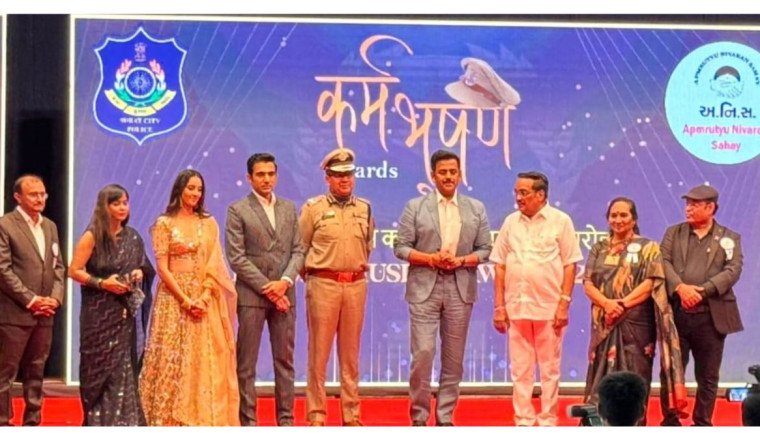 Surat Police Officers Honored with Karma Bhushan Awards at Star-Studded Ceremony