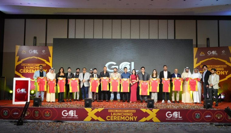 India Shines at Global Celebrity League Launch: Stars and Cricketers Set Dubai Stage Ablaze