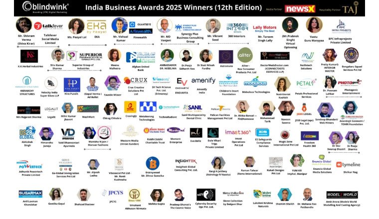 Blindwink Announces The Winners Of India Business Awards 2025