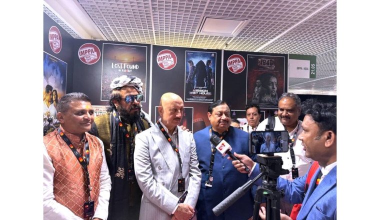 Mr Shekhar Kapur and Mr Anupam Kher inaugurate IMPPA stall at the 78th Cannes Film Festival 2025