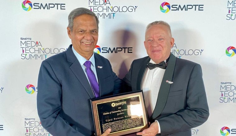 A Global Honour: Ujwal N. Nirgudkar Felicitated by SMPTE for promoting International Standards for Advancing the Indian Film Industry