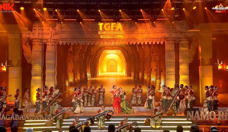 Daksha Nagarkar & Nabha Natesh Set the Stage Ablaze with Electrifying ‘NAMO Re’ Performance, Ignite Nagabandham Fever at TGFA 2026