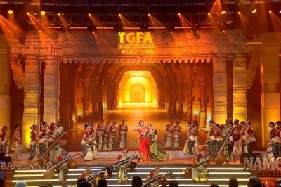 Daksha Nagarkar & Nabha Natesh Set the Stage Ablaze with Electrifying ‘NAMO Re’ Performance, Ignite Nagabandham Fever at TGFA 2026