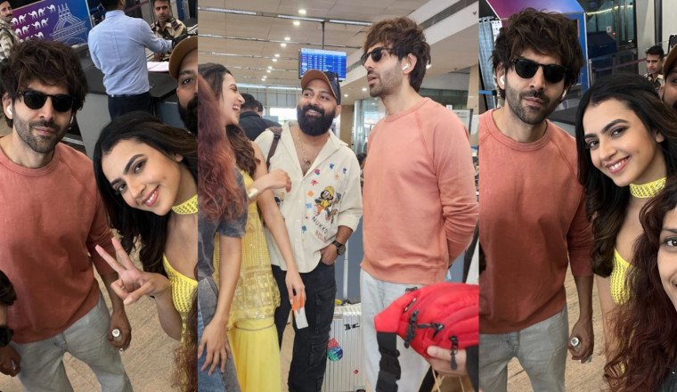 Kashika Kapoor Has A Fun Encounter With Kartik Aaryan As The Duo Bump Into Each Other At Jaipur Airport