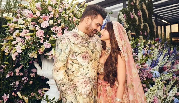 Arbaaz Khan and Sshura Khan Bloom in Floral Ensembles for Wedding